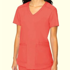 Med couture scrub top in coral